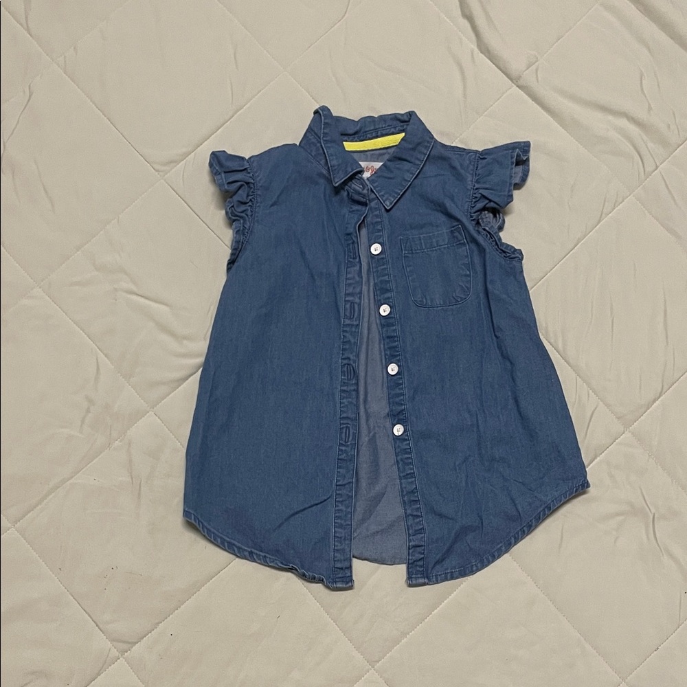 Cat & Jack Ruffle Sleeve Denim Shirt